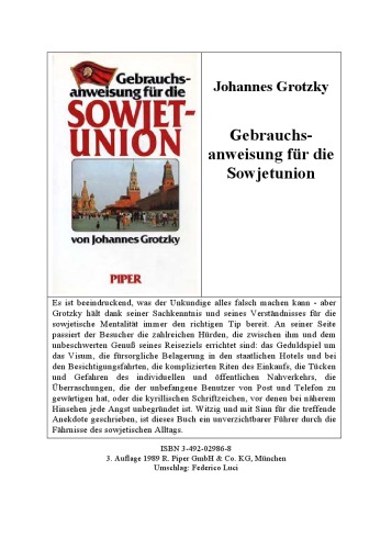 Gebrauchsanweisung fur die Sowjetunion