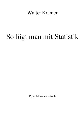 So lügt man mit Statistik 2. Auflage