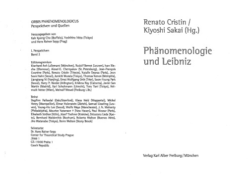 Phänomenologie und Leibniz. Perspektiven 2.