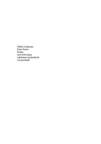 Reden und Schweigen (Suhrkamp Taschenbuch Wissenschaft)