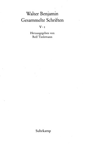 Gesammelte Schriften - Band 5: Das Passagen-Werk. 2 Teilbände