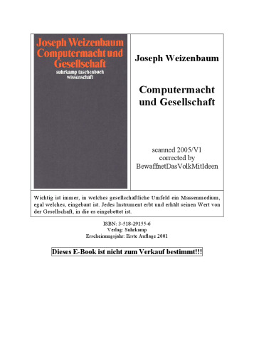 Computermacht und Gesellschaft: Freie Reden