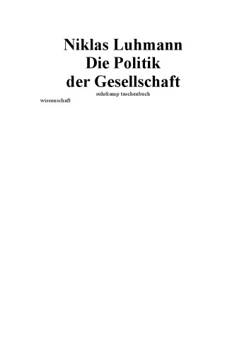 Die Politik der Gesellschaft German