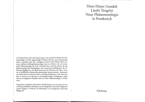 Neue Phänomenologie in Frankreich