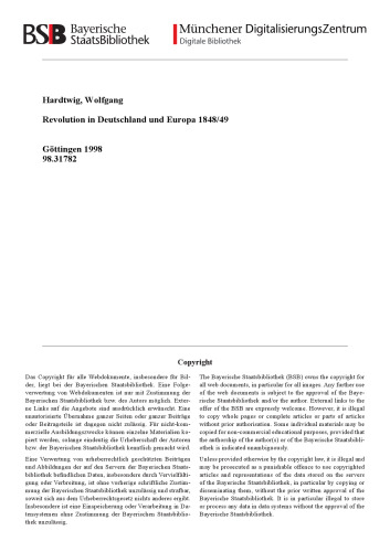 Revolution in Deutschland und Europa 1848-49 (Sammlung Vandenhoeck)