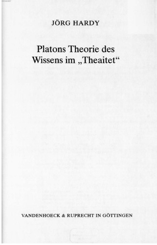 Platons Theorie des Wissens im "Theaitet"