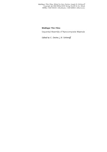 Multilayer Thin Films: Sequential Assembly of Nanocomposite Materials