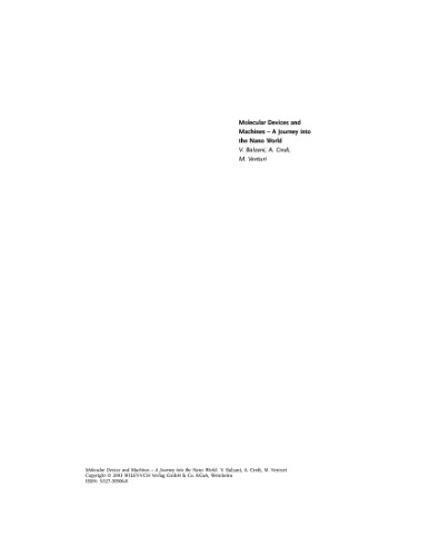 Molecular devices and machines - a journey into the nano world