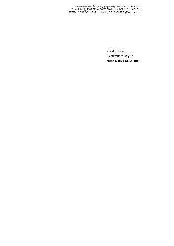 Electrochemistry in nonaqueous solutions
