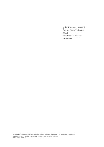Handbook of Fluorous Chemistry