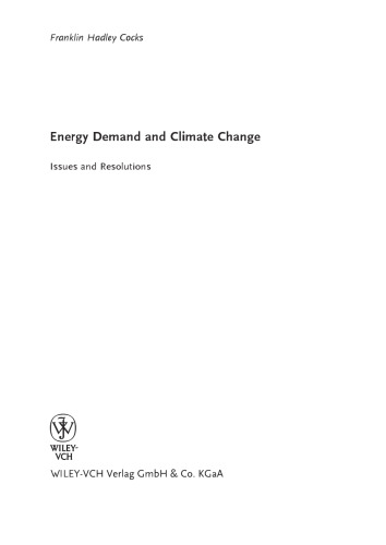Energy demand and climate change: issues and resolutions