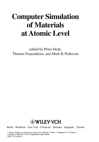 Computer Simulation of Materials at Atomic Level with CD-ROM