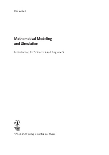 Mathematical Modeling and Simulation - Introduction for Scientist and Engineers