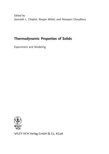 Thermodynamic Properties of Solids