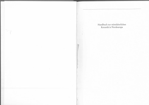 Handbuch zur mittelalterlichen Keramik in Nordeuropa, Band 1: Text