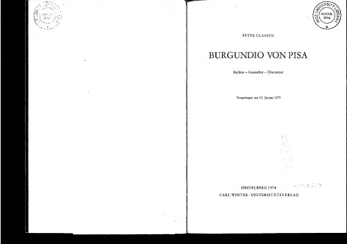 Burgundio von Pisa: Richter, Gesandter, Übersetzer