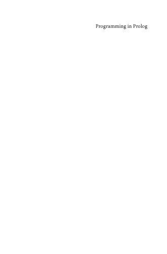 Programming in Prolog: Using the ISO Standard