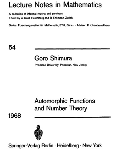 Automorphic functions and number theory