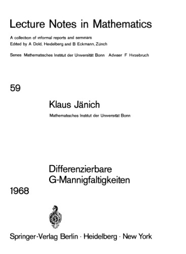 Differenzierbare G-Mannigfaltigkeiten