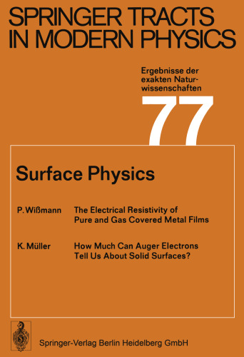 Surface Physics (Springer Tracts in Modern Physics)