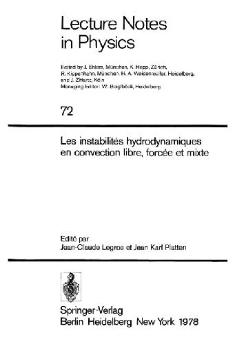 Les instabilities hydrodynamiques en convection libre, forcee et mixte