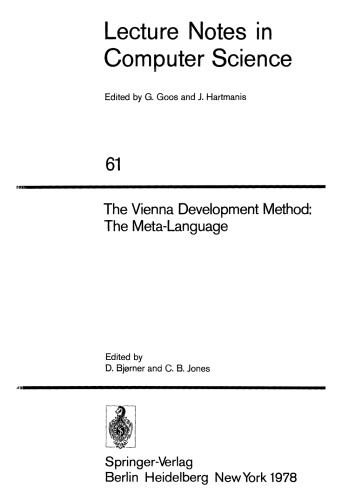 The Vienna Development Method: The Meta-Language