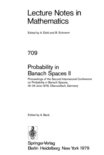 Probability in Banach Spaces II
