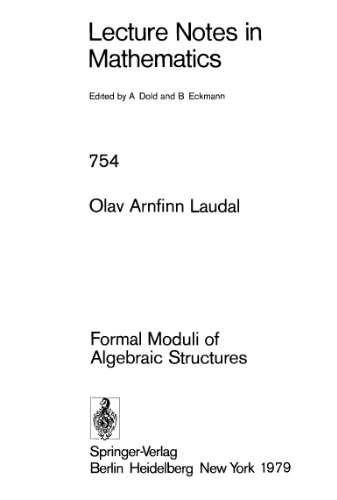 Formal Moduli of Algebraic Structures