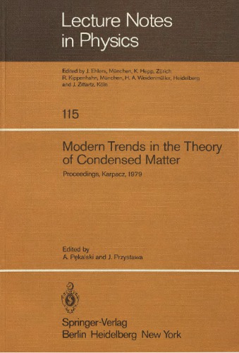 Modern trends in the theory of condensed matter