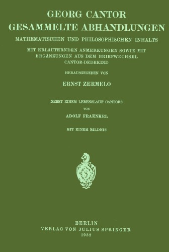 Gesammelte Abhandlungen mathematischen und philosophischen Inhalts