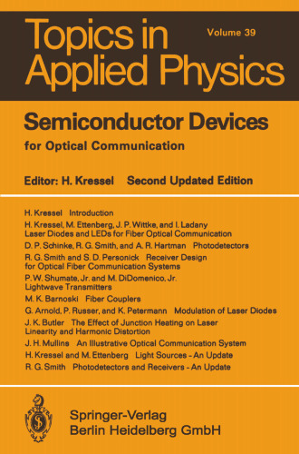 Semiconductor Devices for Optical Communication (Topics in Applied Physics, 39)