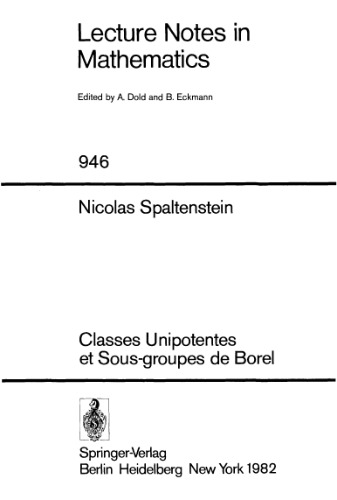 Classes unipotentes et sous-groupes de Borel