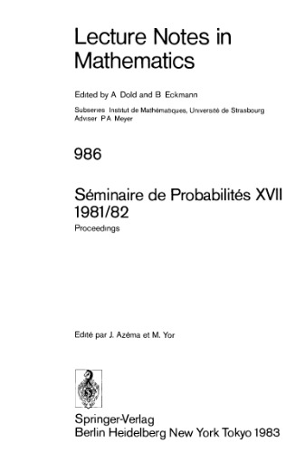 Seminaire de Probabilites XVII 1981 82
