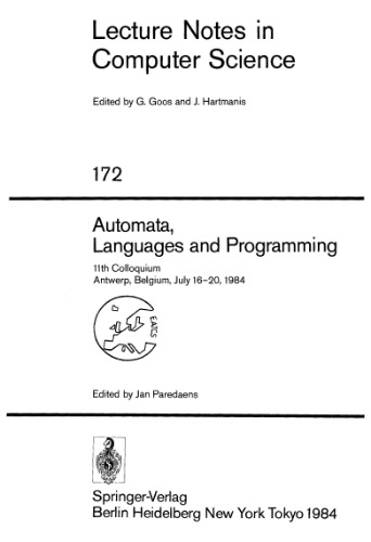 Automata, Languages and Programming: 11th Colloquium Antwerp, Belgium, July 16–20, 1984
