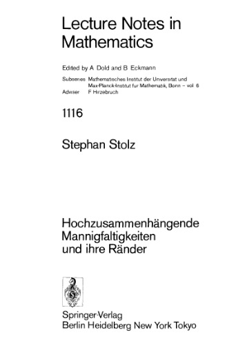 Hochzusammenhangende Mannigfaltigkeiten und ihre Rander
