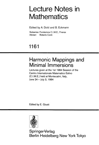 Harmonic Mappings and Minimal Immersion