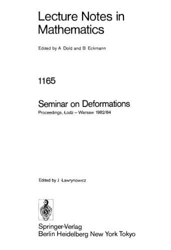 Seminar on Deformations