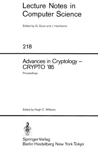 Advances in Cryptology — CRYPTO ’85 Proceedings