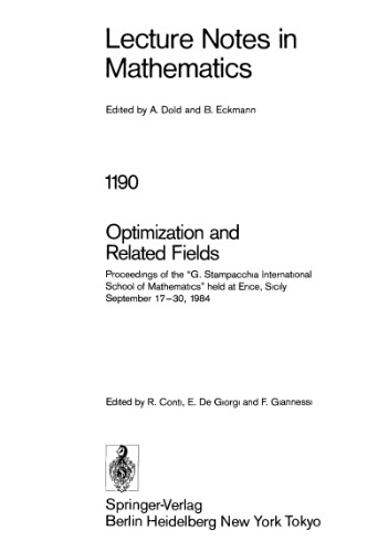 Optimization and Related Fields