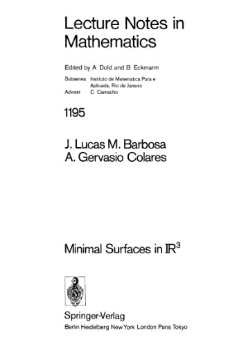 Minimal Surfaces in R3