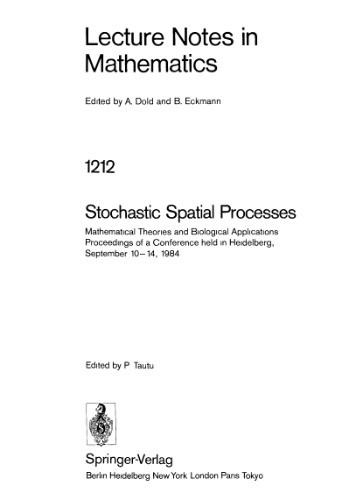 Stochastic Spatial Processes