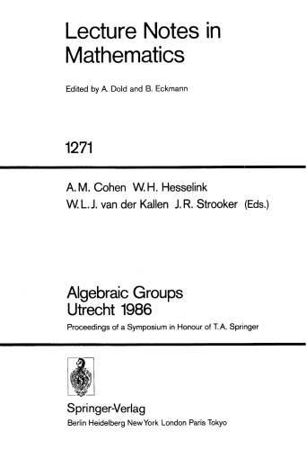 Algebraic Groups