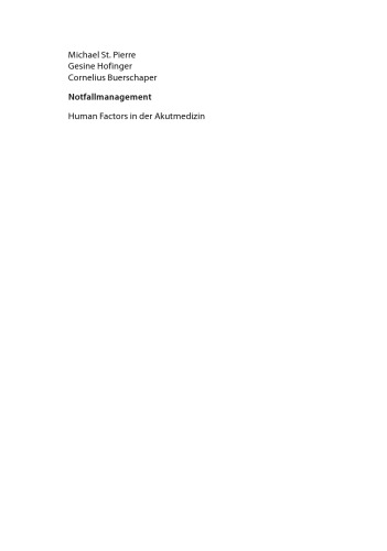 Notfallmanagement: Human Factors in der Akutmedizin