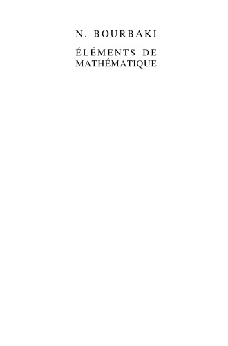 Éléments de Mathématique: Topologie générale 1-4: Chapitres 1-4