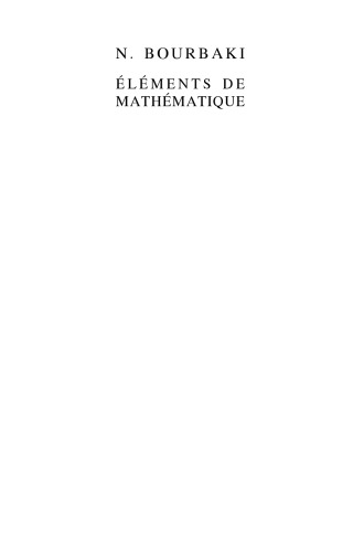 Éléments de Mathématique: Integration -6. Chapitre 6