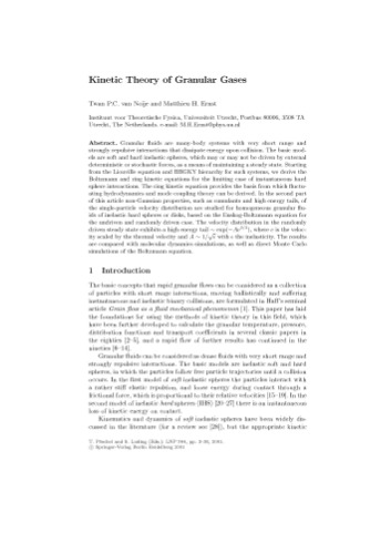 Granular Gases (Lecture Notes in Physics, 564)