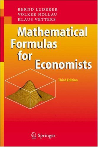 Mathematical Formulas for Economists