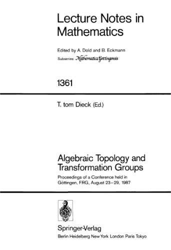 Algebraic Topology and Transformation Groups