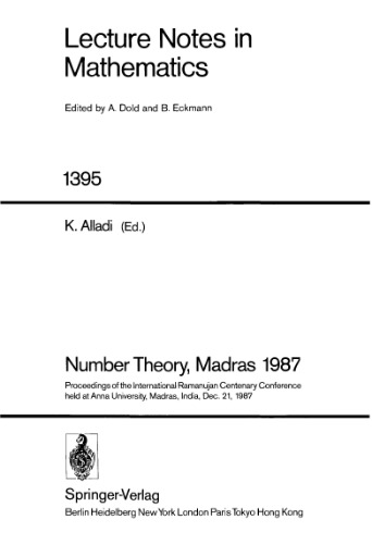 Number Theory Madras 1987