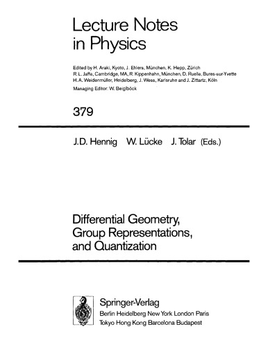 Differential geometry, group representations, and quantization